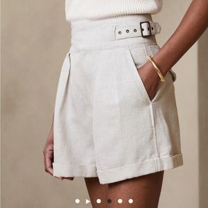 Linen Cotton Beige Cream Short Size 8